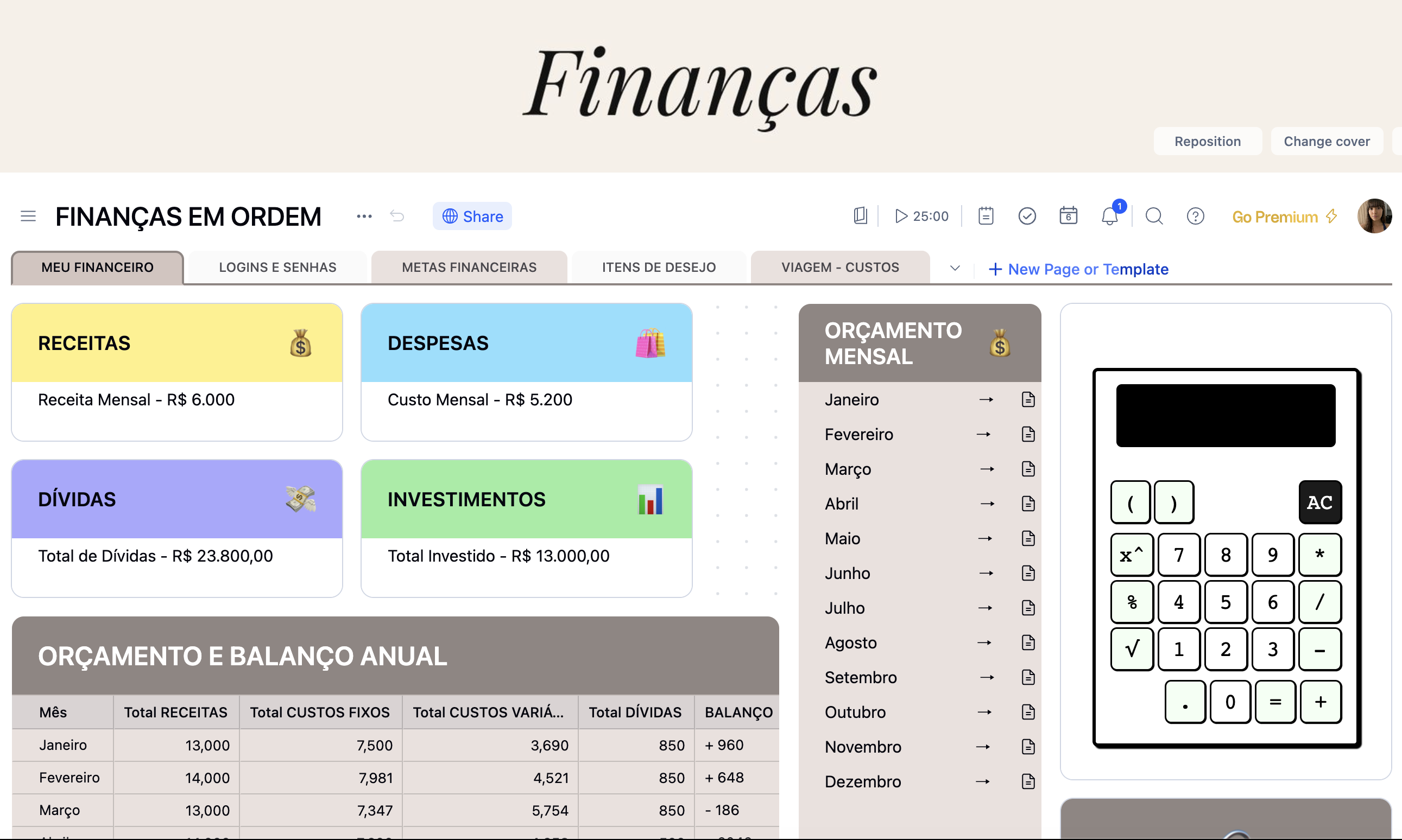 Planner Finanças